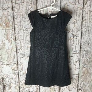 Classic Stylish Girl’s LBD flared party dress with shiny leopard print 5/6